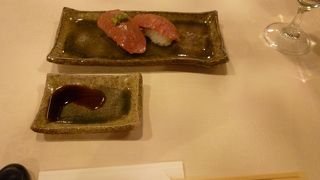 牛トロずしがほんとにほんとにおいしい！近江牛最高☆