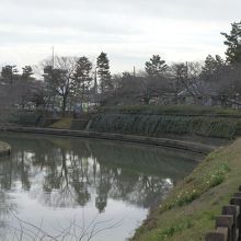 綾瀬川から見た、正面が札場河岸場です。