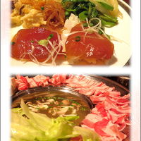 夕食のしゃぶしゃぶとアジアン風ビュッフェ