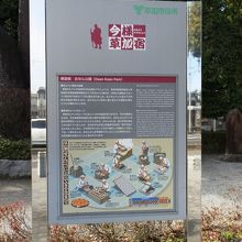 「解説板　おせん公園」【今様草加宿】草加市役所が立てた案内板