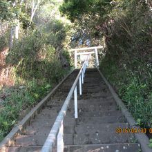 神社へはこの階段を登る