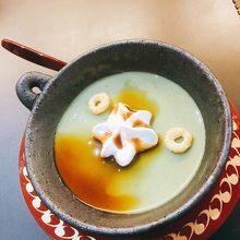 デザートの抹茶プリン