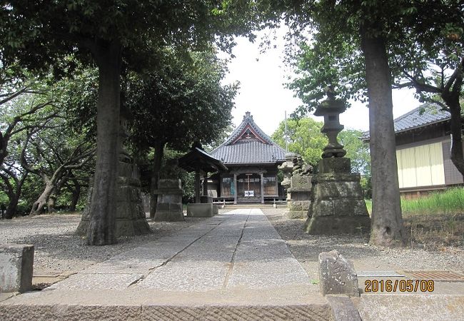 川和町の氏神として祀られ、長い参道や境内の桜は見事です。