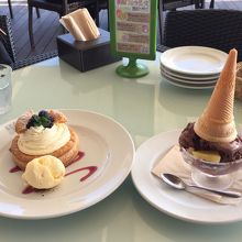 クリームチーズのパイと、チョコのジェラート
