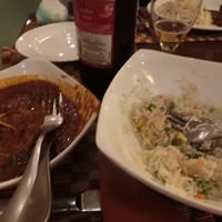 チキンマサラとフライドライス