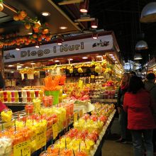 市場の内部（果物類）