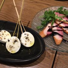 モッツァレラと鴨のロースト