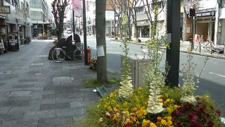 「花のまち豊橋」らしい花壇のある駅前商店街