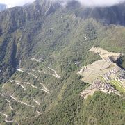 ワイナピチュ山頂から見下ろすマチュピチュ遺跡全貌は、まさに絶景。