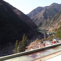 祖谷川と並行して走る国道32号線と土讃線も見えます