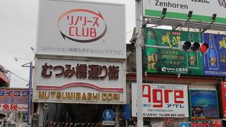 市場本通りと平和通りに挟まれた商店街