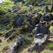 アプローチから石灰岩の山、見応え有ります