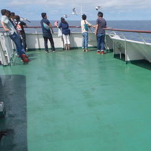 フェリーの後部甲板