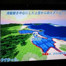 鴻臚館　昔の海岸線　CG