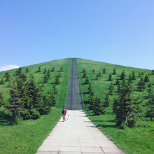 モエレ山は階段と坂道が選べます。