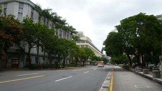 総統府や国史館の横を南北に走ります。