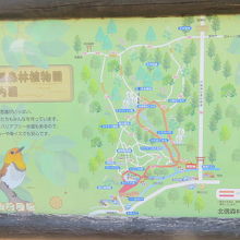 戸隠森林植物園の案内図。戸隠奥社参道付近にあります。