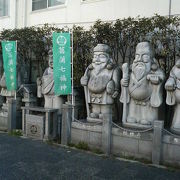 堀切菖蒲園近くに七福神がずらっと並んでいます