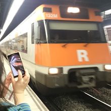 電車が来た