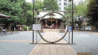 6月15日から７月14日まで、この輪をくぐれば、災厄を免れるという「茅輪（ちのわ）」が参道に祀られています。 