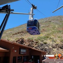 テイデ山の3555m地点まで一気に上るケーブルカー。