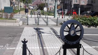 道路で線路跡を発見！！