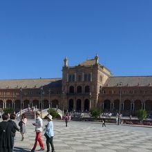 広場のパノラマ撮影