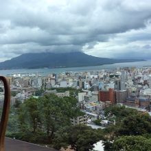 窓から見える桜島