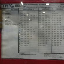 119番バスの時刻表（プラハ国際空港ターミナル２発）