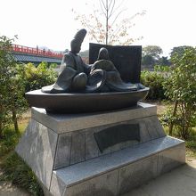 源氏物語の場面を表現。