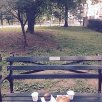 セントラルパークで食べました。