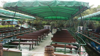 遊覧船と水牛車