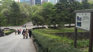 皇居東御苑内の急な坂