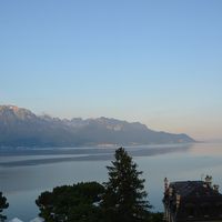 レマン湖の夕暮れ