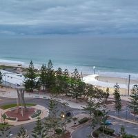 オーシャンビューの部屋のテラスにて