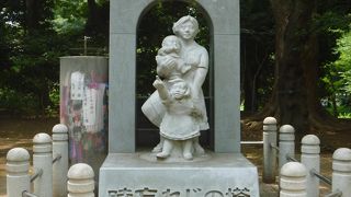 笑点メンバー林家三平さんのお母さん建立です