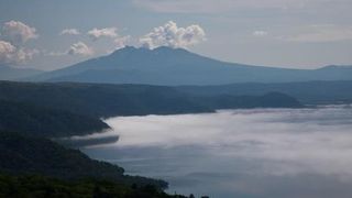 屈斜路湖に霧が広がって・・・・