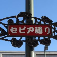 オブジェの魚がまるで青空を泳いているよう。