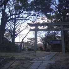 公園の片隅にひっそりとある神社