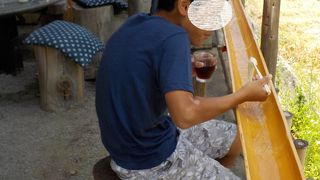 流しそうめんが楽しい