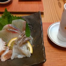 ごぼうポタージュとお刺身