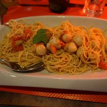 あっさりしたスパゲッティにしました。