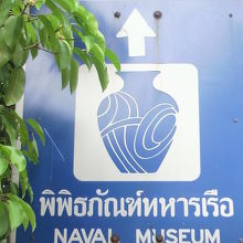 タイ海軍博物館の場所を示す案内です。国道３号線沿いにあります