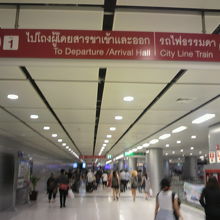 ＡＲＬ入口付近の案内標識です。City Lineとの標示あり