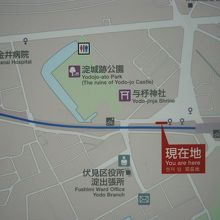 淀城跡の位置図