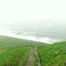 ゴロタ浜への坂道。