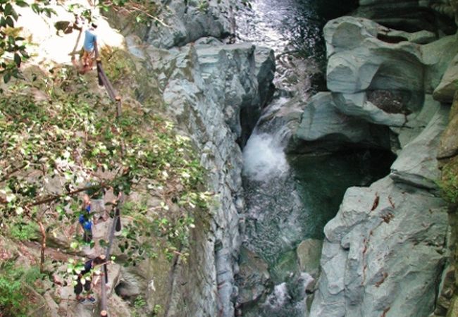 滝で繋がる四国最大級の甌穴群