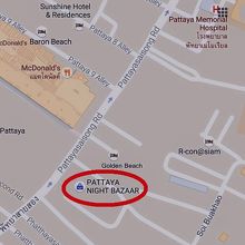 ナイトバザールの場所です。斜め前にセントラルフェスティバルが