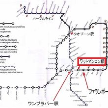 地下鉄ワットマンコン駅が記載された将来の路線図です。