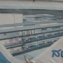 地下鉄ワットマンコン駅の地上部と地下部分の建設案内標識です。